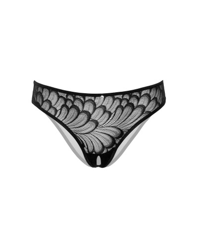 String avec ouverture intime Crotch Hip Noir  Couleur principale:Noir