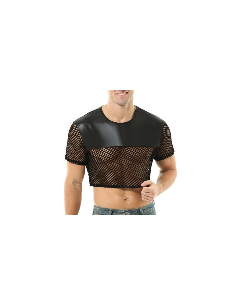 Crop Top Net N fetish Noir  Couleur principale:Noir