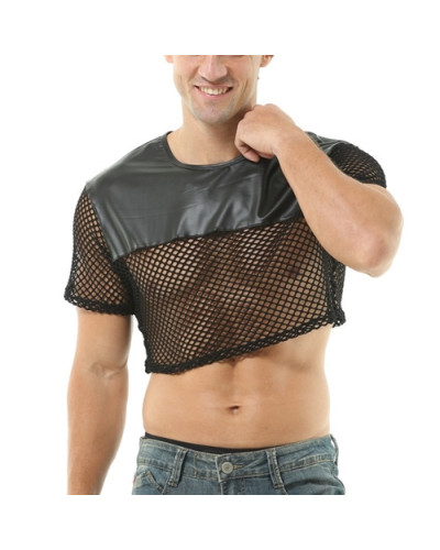Crop Top Net N fetish Noir  Couleur principale:Noir