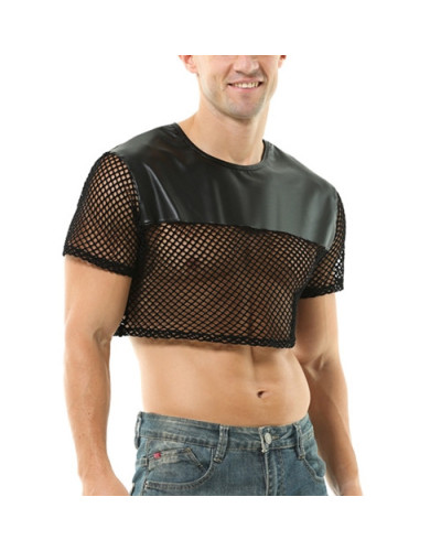Crop Top Net N fetish Noir  Couleur principale:Noir