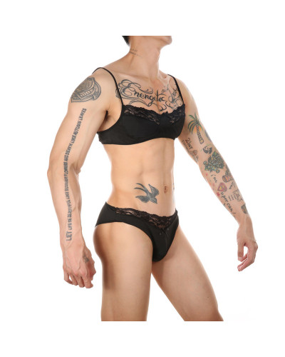 Ensemble Slip et Bra Tarmina Noir  Couleur principale:Noir