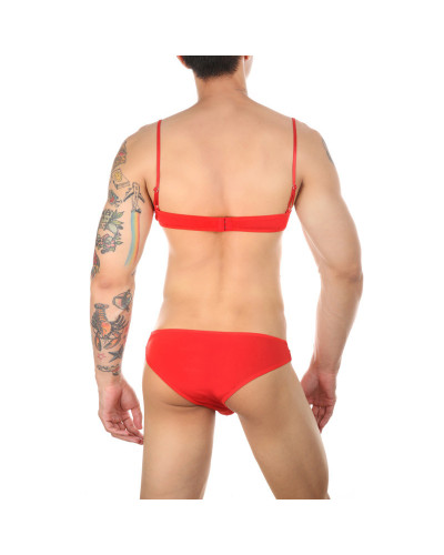 Ensemble Slip et Bra Tarmina Rouge  Couleur principale:Rouge