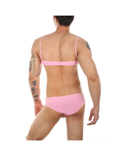 Ensemble Slip et Bra Tarmina Rose  Couleur principale:Rose