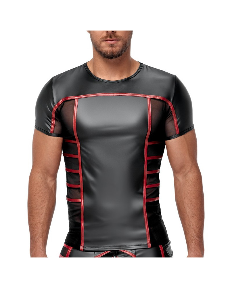 T-shirt TOP ORMETO Noir-Rouge  Couleur principale:Noir Couleur secondaire:Rouge