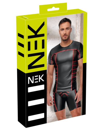 T-shirt TOP ORMETO Noir-Rouge  Couleur principale:Noir Couleur secondaire:Rouge