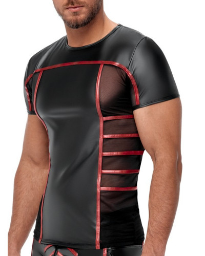 T-shirt TOP ORMETO Noir-Rouge  Couleur principale:Noir Couleur secondaire:Rouge
