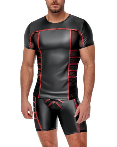 T-shirt TOP ORMETO Noir-Rouge  Couleur principale:Noir Couleur secondaire:Rouge