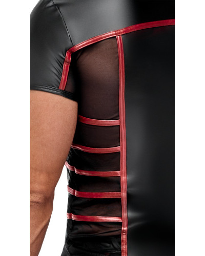 T-shirt TOP ORMETO Noir-Rouge  Couleur principale:Noir Couleur secondaire:Rouge