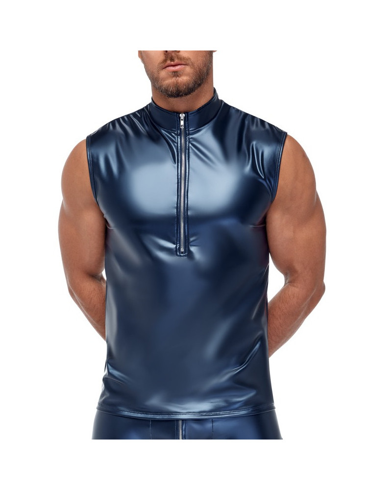 Débardeur avec zip Top Andio Bleu métallisé  Couleur principale:Bleu