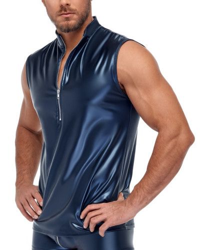 Débardeur avec zip Top Andio Bleu métallisé  Couleur principale:Bleu