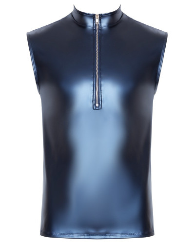 Débardeur avec zip Top Andio Bleu métallisé  Couleur principale:Bleu