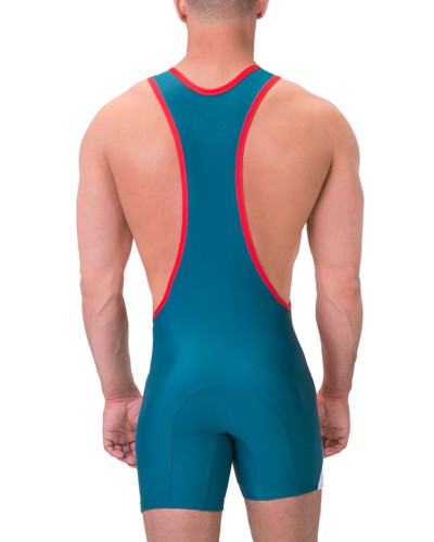 Body Singlet Luckenwalde Rouge-Bleu pétrole  Couleur principale:Rouge Couleur secondaire:Bleu