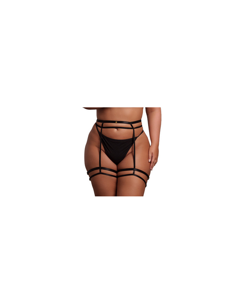 Porte-jarretelles Grande Taille Double Strap Noir Taille:XL/4XL Couleur principale:Noir