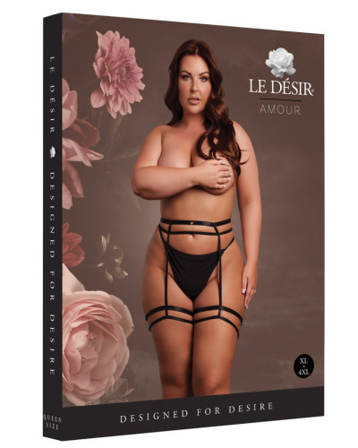 Porte-jarretelles Grande Taille Double Strap Noir Taille:XL/4XL Couleur principale:Noir