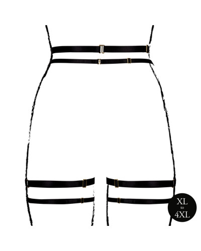 Porte-jarretelles Grande Taille Double Strap Noir Taille:XL/4XL Couleur principale:Noir
