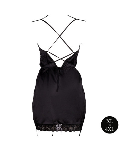 Robe Fendue Grande Taille Krystal Noir Taille:XL/4XL Couleur principale:Noir