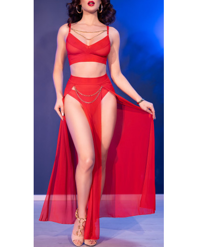 Ensemble 3 Pièces Celia Rouge  Couleur principale:Rouge