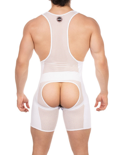Body Backless Krish Blanc-Bleu  Couleur principale:Blanc Couleur secondaire:Bleu