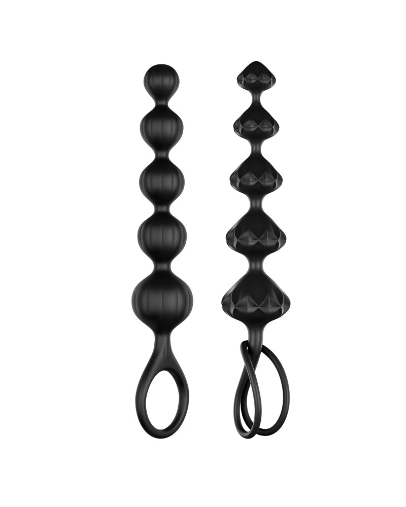 Kit de 2 chapelets Satisfyer beads - Noirs 