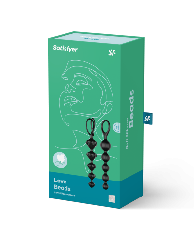 Kit de 2 chapelets Satisfyer beads - Noirs 