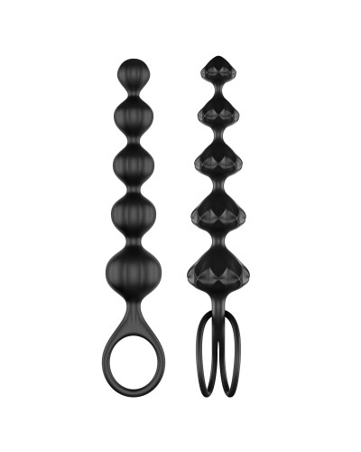 Kit de 2 chapelets Satisfyer beads - Noirs 