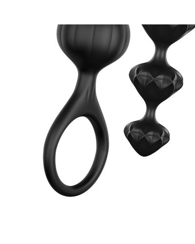 Kit de 2 chapelets Satisfyer beads - Noirs 