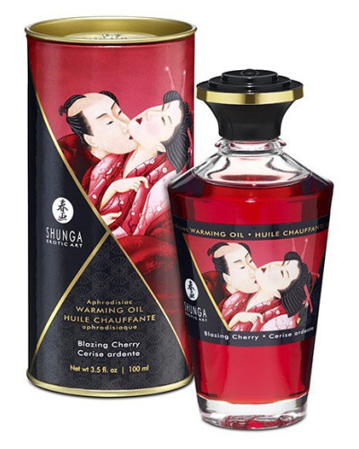 Huile de massage Chauffante Aphrodisiaque - CERISE Ardente 100 mL  