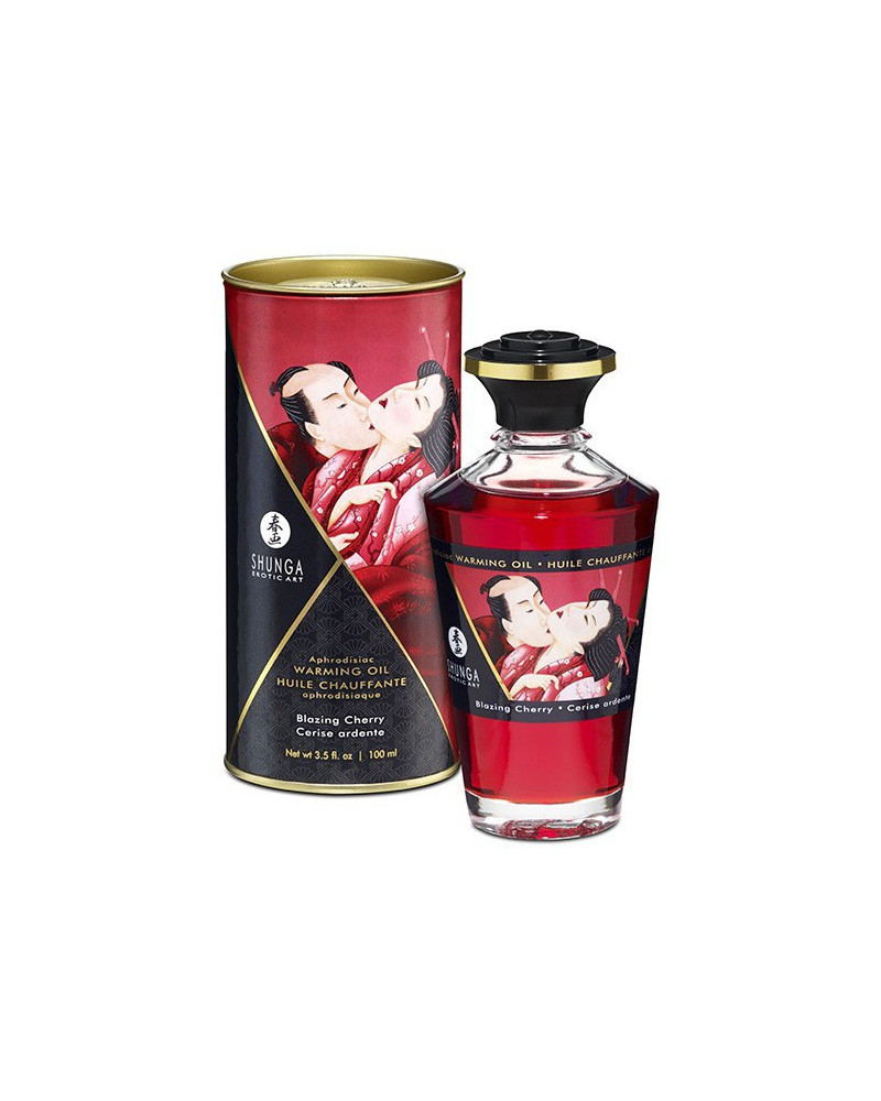 Huile de massage Chauffante Aphrodisiaque - CERISE Ardente 100 mL  