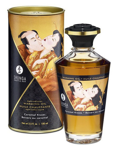 Huile de massage Chauffante Aphrodisiaque - BAISERS AU CARAMEL 100ml 