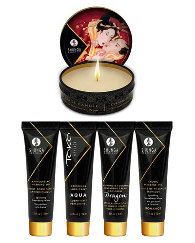 Coffret Ensemble Secret de Geisha - Vin pétillant à la fraise  