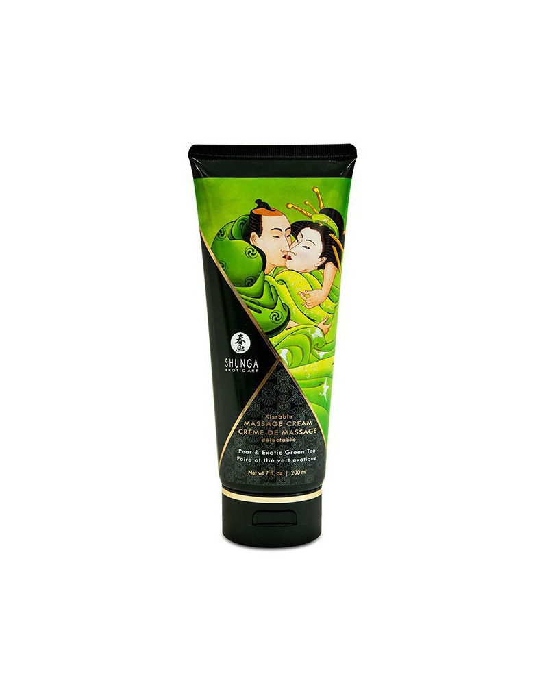 Crème de massage Comestible POIRE et THÉ VERT Exotique - 200ml  