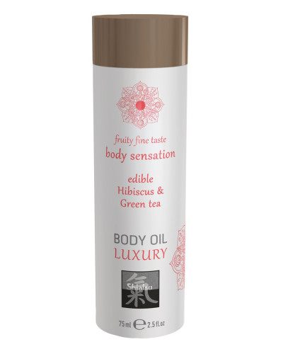 Huile de massage Comestible - HIBISCUS et THÉ VERT 75ml 