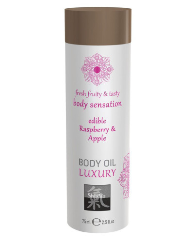 Huile de massage Comestible - FRAMBOISE et POMME 75ml 