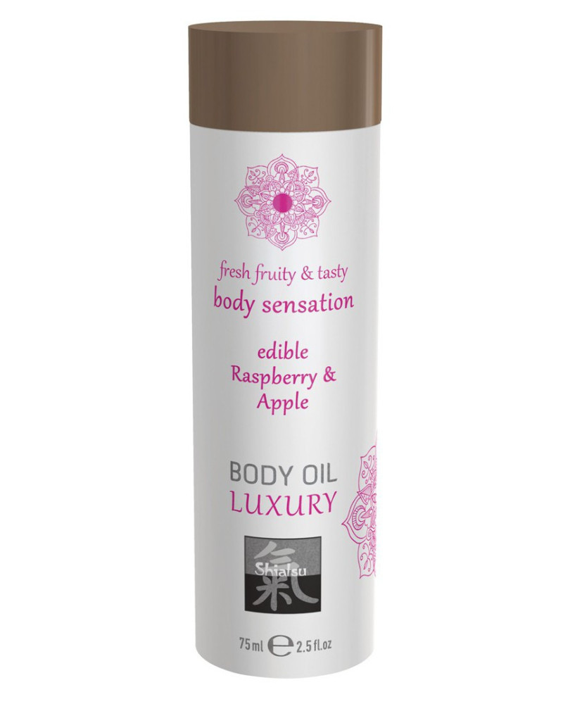Huile de massage Comestible - FRAMBOISE et POMME 75ml 