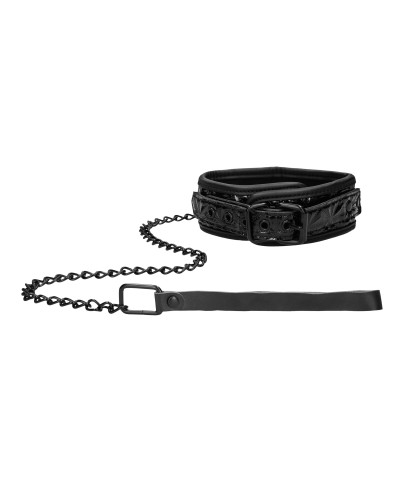 Collier et Laisse Luxury Noir 