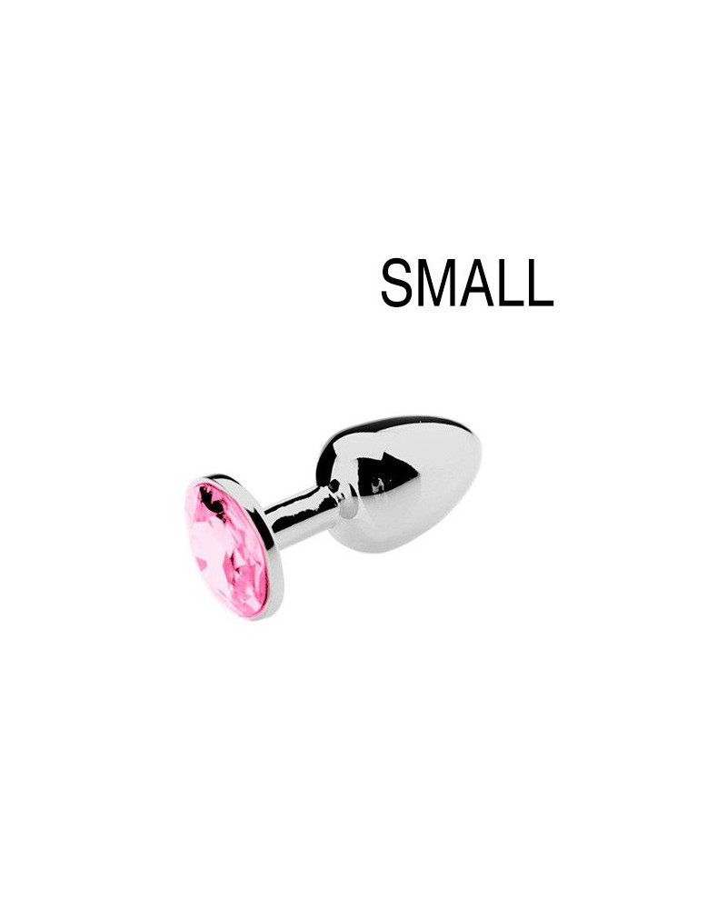 Plug Bijou Strass Rose - SMALL 6.5 x 2.7cm 