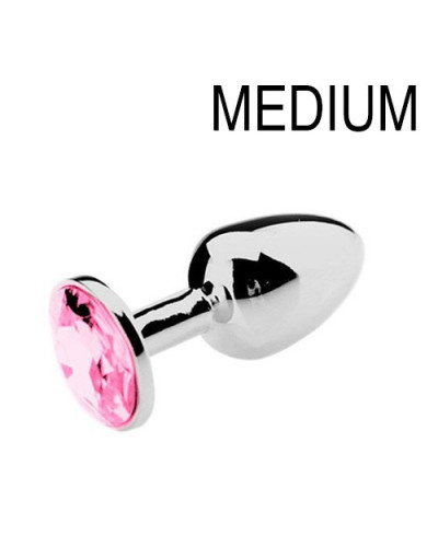 Plug Bijou Strass Rose - MEDIUM 7 x 3.4cm 