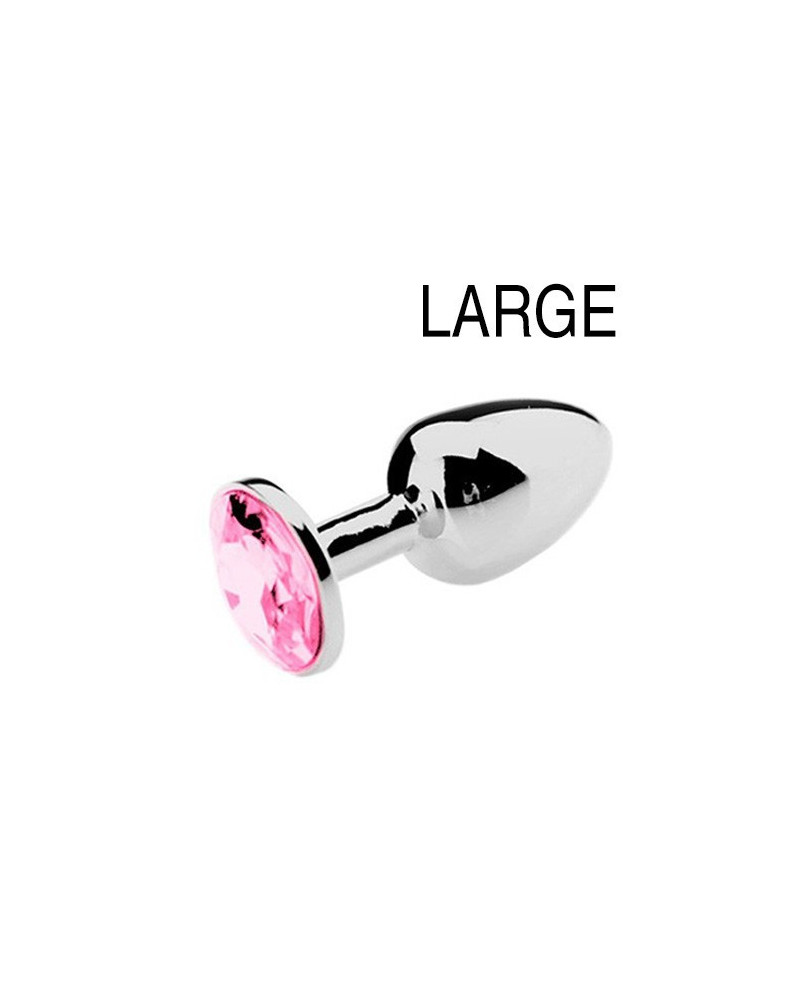 Plug Bijou Strass Rose - LARGE 8 x 4cm 