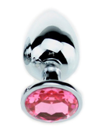 Plug Bijou Strass Rose - LARGE 8 x 4cm 