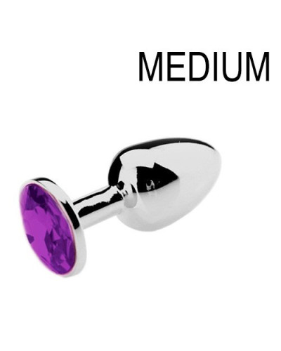 Plug Bijou Strass Violet - MEDIUM 7 x 3.4cm 