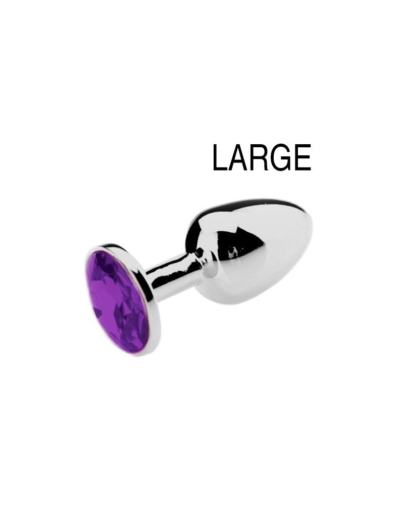 Plug Bijou Strass Violet - LARGE 8 x 4cm 
