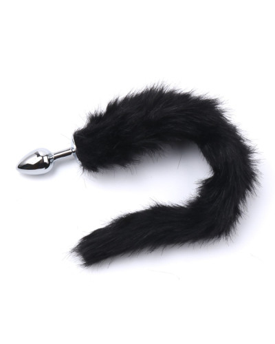 Plug Queue de Renard Fox 6 x 2.7 cm Noir 