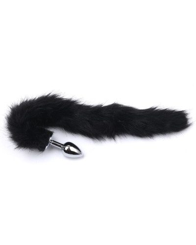 Plug Queue de Renard Fox 6 x 2.7 cm Noir 