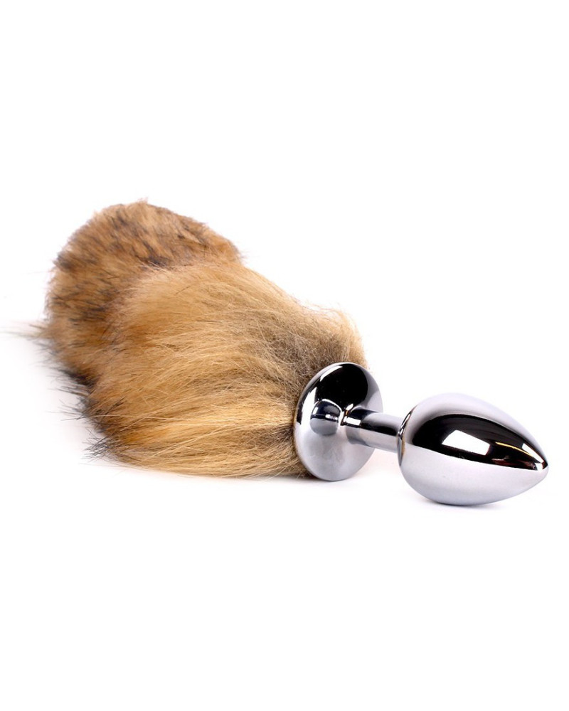Plug Queue de renard Fox 6 x 2.7cm Beige-Blanc 