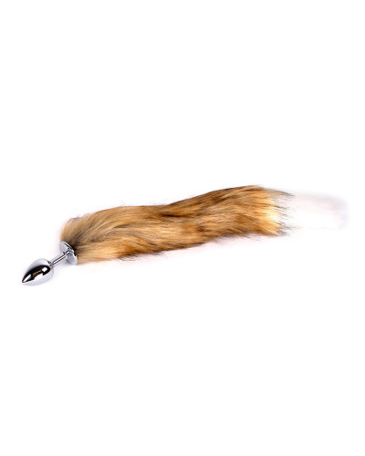 Plug Queue de renard Fox 6 x 2.7cm Beige-Blanc 
