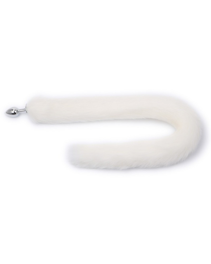 Plug avec queue Fourrure 7 x 3.4 cm Blanc 