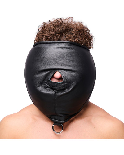 Cagoule sensorielle en cuir rembourré 