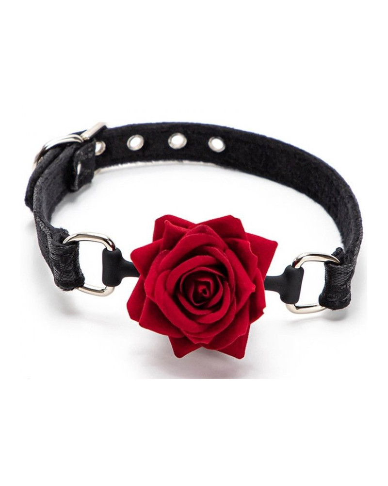 Baillon Boule avec Rose Bud Gag Noir 