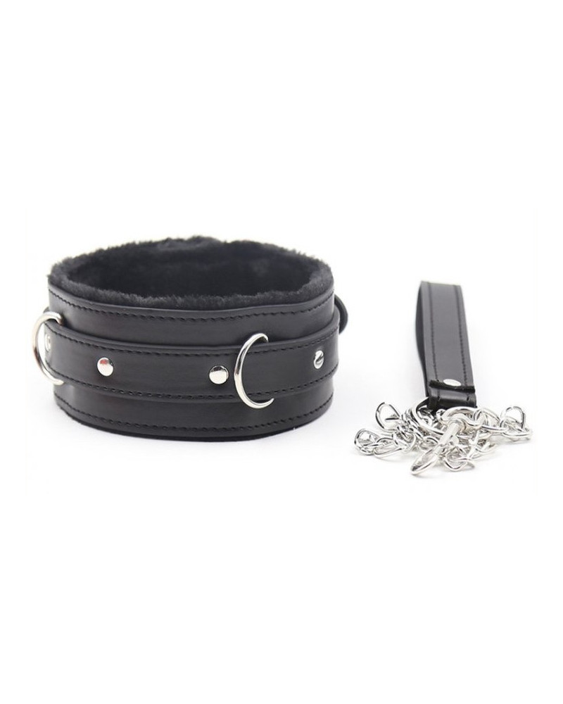 Collier Laisse Fur Noir 