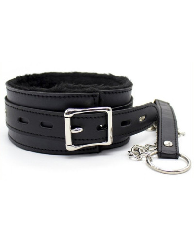 Collier Laisse Fur Noir 